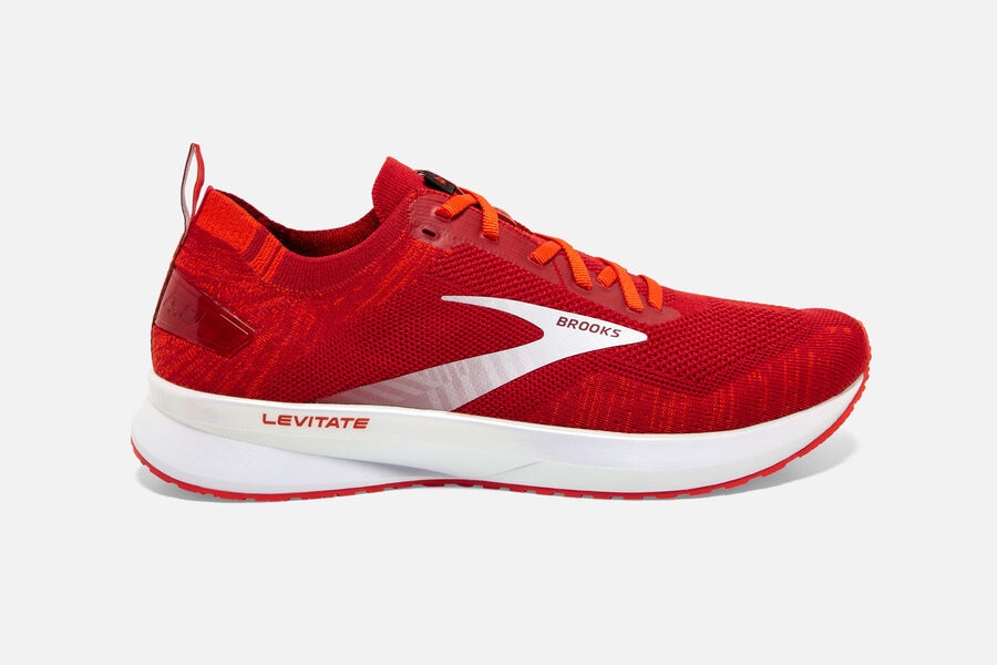 Levitate 4 Road Brooks Running Shoes NZ Mens - Red/Pink/White - MDYTSK-710